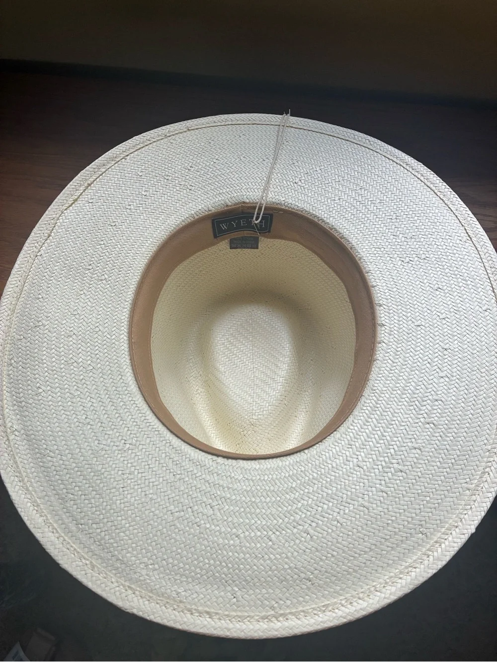 Wyeth Cream Wide-Brim Fedora with Brown Band and Feather